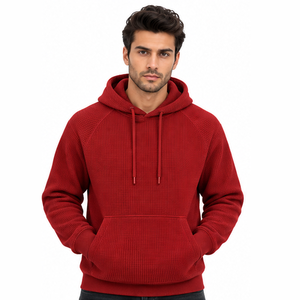 Sudadera con Capucha de Punto Waffle para Hombre, Personalizada, Térmica, de Manga Larga, Informal, Deportiva, Estilo Urbano, Sudadera con Capucha para Invierno, Ropa al por Mayor - Product Image 5