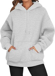 Sudadera con Capucha Oversize Rosa para Mujer, de Algodón y Felpa, Casual, Manga Larga, Color Sólido, con Bolsillos, para Otoño - Product Image 4