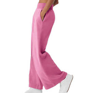 Logo Oversized Baggy Wide <b>Leg</b> Cotton Knit Track <b>Jogger</b> Flare Sweat Pant for <b>Women</b> Flare Sweat Pant for <b>Women</b> <b>Women</b> - Product Image 3