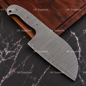 Cuchillo de Chef Serbio de Acero de Damasco Hecho a Mano con Hoja Recta Tipo Drop Point, Hoja en Bruto, OEM ODM Disponible, Alta Calidad - Product Image 6