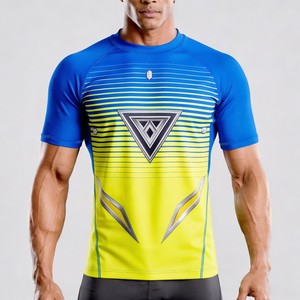 Maillot de compression unisexe Green Gold Circuit Eagle à manches courtes, respirant, séchage rapide, protection anti-UV, imprimé par sublimation - Product Image 2