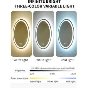 28\"x20\" <b>Rectangular</b> LED Wall-Mounted Bathroom <b>Mirror</b> with Anti-Fog & Anti-Shatter Tempered Glass Frame Combing Features - Product Image 5