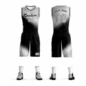 ชุดบาสเก็ตบอลสั่งทำได้ พร้อมชื่อ เบอร์ และโลโก้  แบบพิมพ์ลาย sublimation เสื้อและกางเกงบาสเก็ตบอล - Product Image 2