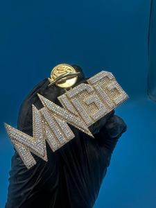 Colgante de Lujo Personalizado con Nombre, Estilo Hip Hop, con Moissanita y Plata 925 Bicolor, para Rapper, Regalo de Moda Bling - Product Image 6