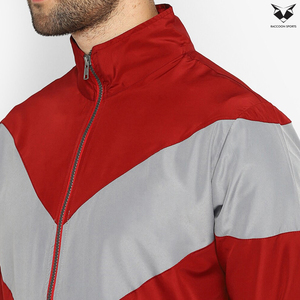 Chaqueta Deportiva con Cuello Alto y Cremallera Completa en Rojo y Gris, Diseño Único de Alta Calidad para Adultos - Product Image 6