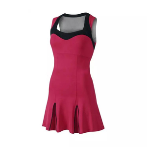Uniforme de cheerleading pour femmes, design personnalisé pour équipe scolaire, tissu polyester, haut à col rond et dos nageur, jupe trapèze, coupe confortable - Product Image 6