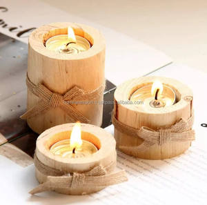 Bougeoir en bois de vente chaude meilleure bougeoir arrondi en bois de qualité pour la décoration de Table de maison de mariage - Product Image 5