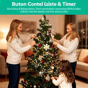 7.87ft 144 LED Warm White <b>Lighted</b> Birch Garland 8 Modes Remote Timer IP45 Waterproof Flexible <b>Branches</b> for Christmas Decorations - Product Image 4