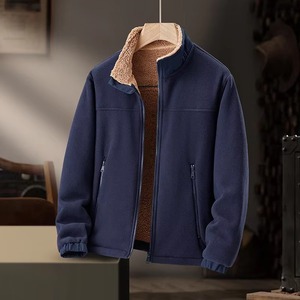 2026 Men's Winter Casual Long <b>Fleece</b> Jacket Hoodies Cargo Pocket Waterproof Breathable Reflective 100% Polyester <b>Zipper</b> Closure - Product Image 2