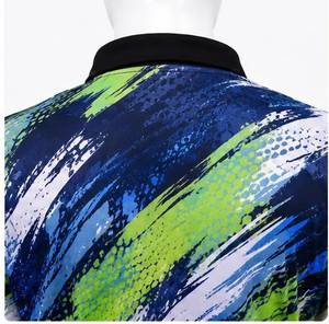 เสื้อโปโลแขนสั้นผู้ชาย แห้งเร็ว ลายพิมพ์นามธรรม ทรงปกติ ใส่สบายๆ ในฤดูร้อน สีน้ำเงิน เขียว ขาว พิมพ์ลายแบบ Sublimation Transfer - Product Image 4