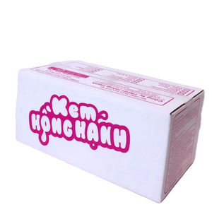 Boîtes en carton ondulé rectangulaires personnalisées blanches et roses à 3 couches, épaisseur 2 mm, pliables, pour emballage de crème glacée, matériaux recyclés, usage alimentaire - Product Image 1