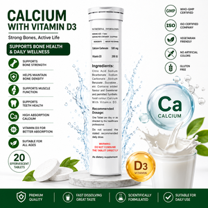 Mélange en poudre effervescent de calcium et vitamine D pour boisson, marque privée, formule minérale pour adultes, vente en gros OEM ODM - Product Image 2