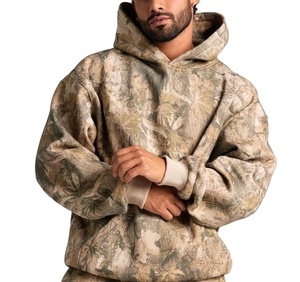 Sudaderas con Capucha Extra Grandes de Algodón 100% de Alta Calidad, Diseño de Camuflaje de Ramas de Bosque, Corte Holgado y Grueso para Hombre, Venta al Por Mayor - Product Image 1