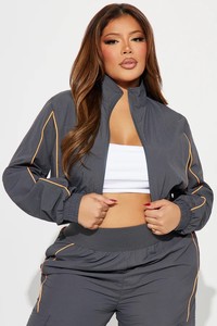 Conjunto Deportivo Impermeable Gris Unisex con Ribete Naranja, Pantalones Cargo Largos y Sudadera con Cremallera, Ropa Deportiva para Otoño - Product Image 6
