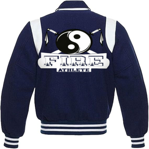 Custom <b>Jacket</b> Cream Beige Wool Red Real Leather Sleeves Letterman Baseball Varsity <b>Jacket</b> - Product Image 5