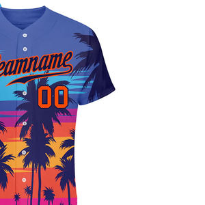 Camiseta de Béisbol Personalizada con Estampado por Transferencia de Calor en Color Naranja de la Marina Real, Transpirable, de Secado Rápido, con Cuello en V - Product Image 3