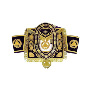 Delantal masónico bordado a mano a precio mayorista, delantal masónico de alta calidad, fabricante pakistaní, conjuntos de regalia masónica - Product Image 1