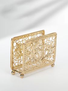 Metal Napkin <b>Holder</b> Basket Storage Gold Finish <b>Tissue</b> Organizer Square Tabletop <b>Kitchen</b> Stand - Product Image 6