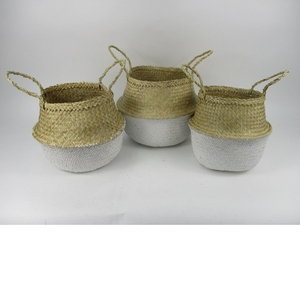 100% Natural Seagrass <b>Basket</b> Plant Pot <b>Woven</b> <b>Basket</b> with Handle Made in Vietnam with Factory Price - Product Image 5
