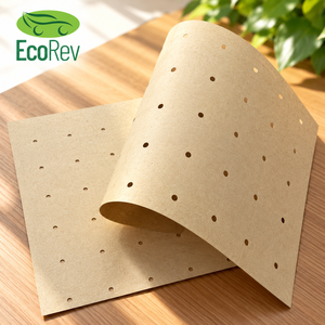 Rouleau de papier kraft brun EcoRev 70gsm 80gsm 90gsm perforé pour vêtements 90 pouces x 100m Écologique - Product Image 4