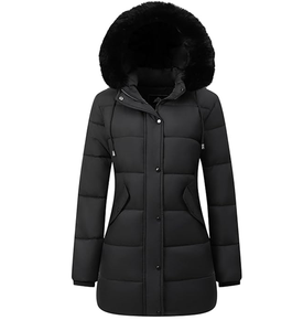 <b>Women</b> Winter Puffer <b>Jacket</b> Long Quilted Down Coat <b>Warm</b> Insulated Hooded Cold Weather Outdoor Fashion Outerwear - Product Image 6