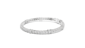 9K White <b>Gold</b> Diamond Bracelet Round Princess Cut 50 Stones Luxury Sparkle Wedding Party Fine Jewelry Elegant Gift Women - Product Image 2