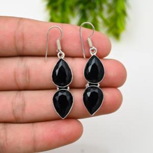 Boucles d'oreilles créoles en rubis, argent 925 plaqué platine, luxe - Product Image 2