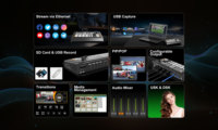 AVMATRIX Shark H4: Mezclador de Video HDMI de 4 Canales para Transmisión en Vivo, Transmisión RTMP/SRT, Grabación SD/USB, Captura UVC para Transmisiones de Iglesias