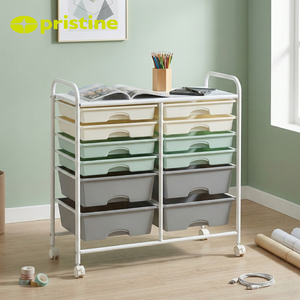 Chariot de rangement multifonctionnel en métal à 12 tiroirs avec étagère, fabriqué à Taïwan, pour cuisine, salon, bureau à domicile - Product Image 6