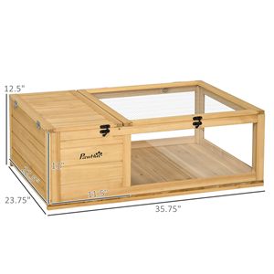 Casetta in Legno per Tartarughe da Esterno e Interno con Accesso Superiore Giallo per Tartarughe e Lucertole - Forniture per Rettili e Anfibi - Product Image 3