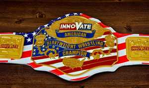 Ceinture de championnat avec plaque métallique, boucle en alliage, design rouge, blanc et bleu - Product Image 2