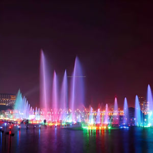 Fuente Musical Flotante con Arcoíris Láser para Exteriores Horticlub, con LED y Acero Inoxidable - Product Image 1