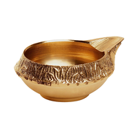 ABK IMPEX Lampe à huile en laiton artisanale indienne pour Puja, design moderne en métal massif, gravure personnalisée, logo sur mesure, Nouvel An Diwali