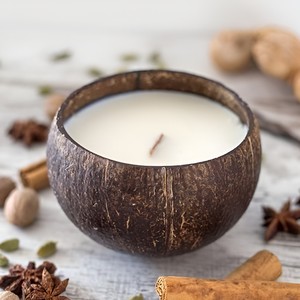 <b>Candle</b> Accessories Set Coconut Shell Bowls Natural Eco <b>Candles</b> Set <b>Gift</b> Box Private Brand OEM Support - Product Image 6