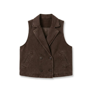 Proveedor de colección de chalecos vaqueros personalizados para mujer, chalecos vaqueros con MOQ bajo, fábrica mayorista para minoristas estadounidenses - Product Image 6