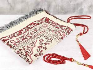 Tapis de prière musulman pliable de luxe, portable, de poche, pour le Ramadan, tapis islamique Sejadeh pour la prière - Product Image 3