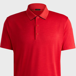 New Design Breathable Anti-Wrinkle Knitted Casual Men's Short Sleeve Shirt <b>Large</b> Size Embroidered Logo - Product Image 2