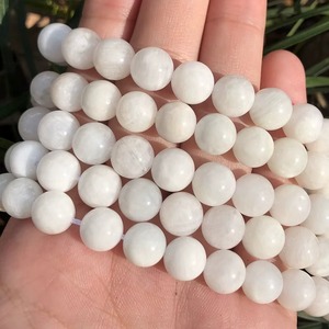 Perles en pierre de lune bleue naturelle en vrac, lisses et rondes, 6/8/10MM, pour la fabrication de bijoux, bracelets et colliers - Product Image 4