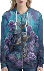 Sweat à capuche en polaire respirant pour femme ROMEO INDUSTRY, design sublimé décontracté automne/hiver, 95% polyester, 5% élasthanne, 260g - Product Image 2