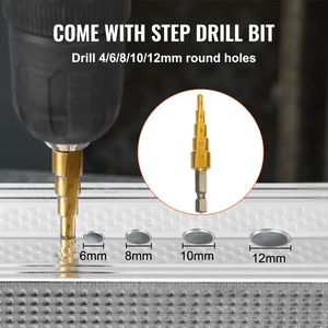 Dual-Head Metal <b>Nibbler</b> Cutter with 360 Degree Drill Attachment and Extra Punch Die Multipurpose Cutting Hole Access - Product Image 5