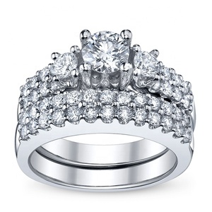 Amuletos de anillo de diamantes naturales para bodas, fiestas, 14K, 18K, 22K, ajuste de ilusión de oro, joyería con incrustaciones de bisel para hacer compromiso - Product Image 6