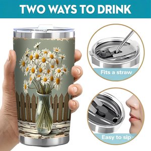 20oz Stainless Steel Tumbler Double Wall <b>Insulated</b> Heat Cold Retention Portable Outdoor Drink <b>Cup</b> - Product Image 5