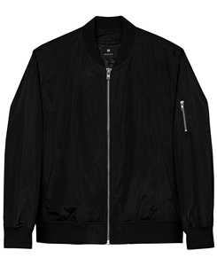 <b>Men's</b> Black Waterproof Breathable Bomber <b>Jacket</b> Zipper Closure Stand Collar Polyester/Cotton Blend High Street Style Winter - Product Image 3