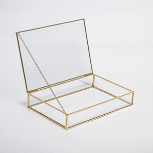 Boîte de rangement pour bijoux en verre transparent finition noire antique, accessoires pour la maison, boîte de rangement en verre, taille personnalisée - Product Image 3