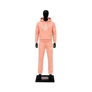 Conjunto Deportivo Personalizado Color Rosa Melocotón para Hombre, Sudadera con Capucha y Pantalones Jogger, Logotipo Impreso, Ropa Deportiva Casual, Venta al Por Mayor OEM - Product Image 1