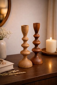Support à bougies en bois de qualité supérieure pour la décoration de la maison, pour les anniversaires, les mariages, les occasions spéciales, porte-bougie - Product Image 4