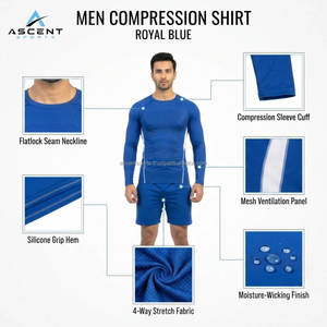 Long Sleeve <b>Men</b> <b>Compression</b> Sports <b>Shirt</b> Quick Dry Athletic Gym Base Layer Running Fitness Activewear OEM ODM Bulk Wholesale - Product Image 6