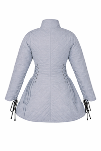 Gambesón Medieval Blanco Hecho a Mano de Alta Calidad, Largo, de Manga Larga, para Mujer, con Correas de Cuero y Acolchado de Algodón - Product Image 3