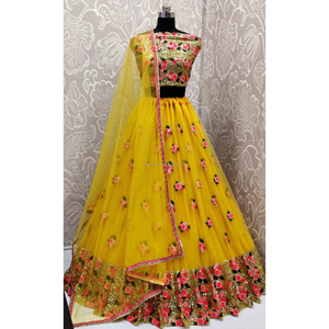 Fabzone Indian Bridal Collections Velvet Wedding Apparel with Zarkhan Work for <b>Brides</b> - Product Image 5