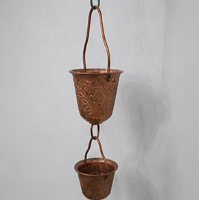 โซ่ทองแดงตกแต่งสวนกลางแจ้ง ประดับตกแต่งน้ำไหลแบบแขวน สไตล์หรูหรา - Product Image 4